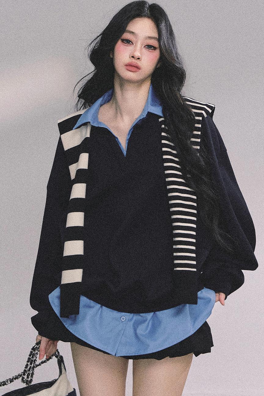 Gaozhi American Oversize Sweatshirt Set-Up