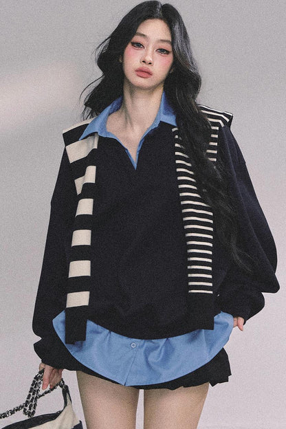 Gaozhi American Oversize Sweatshirt Set-Up