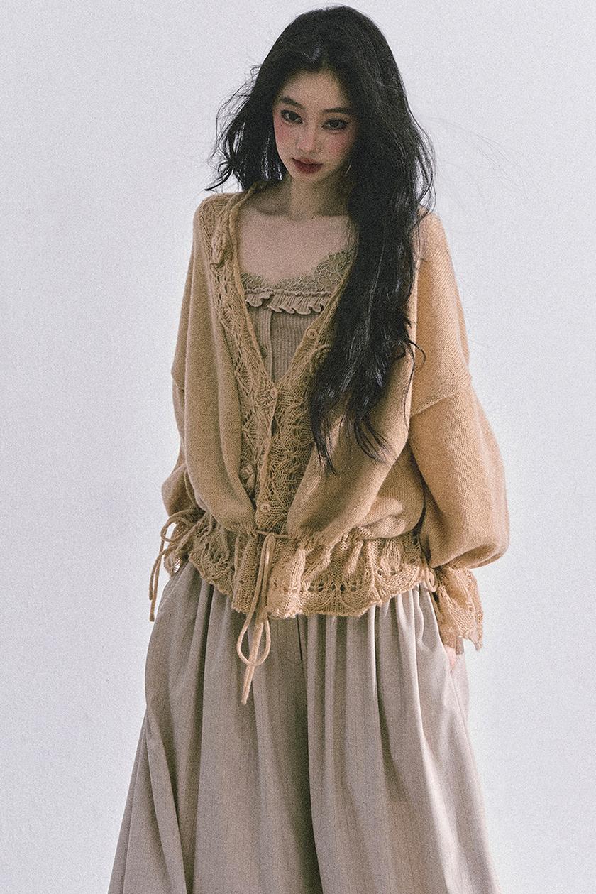 French Knitted Cardigan Sweater Jacket Set-Up