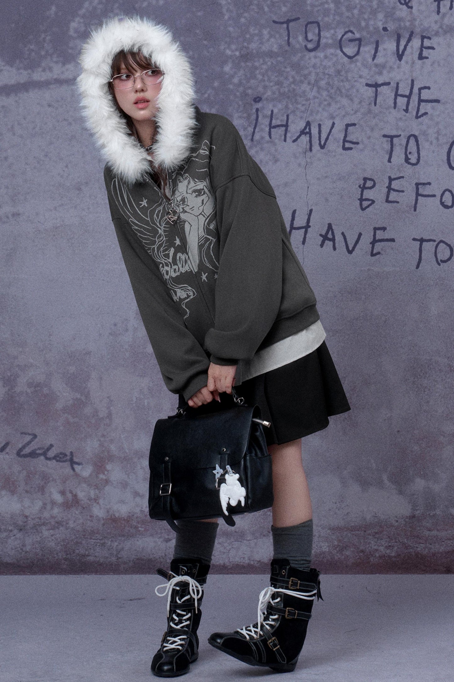 Angel Manga Print Fleece Jacket