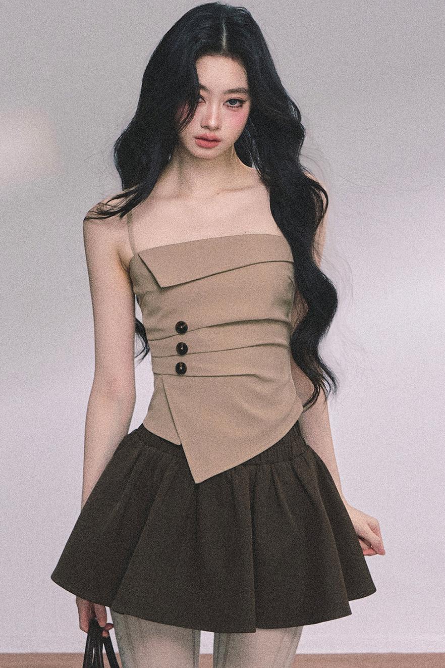 Autumn Puffy Two-Piece Skirt Set-Up