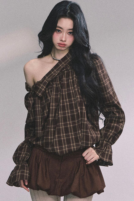 French Bow Plaid Shirt