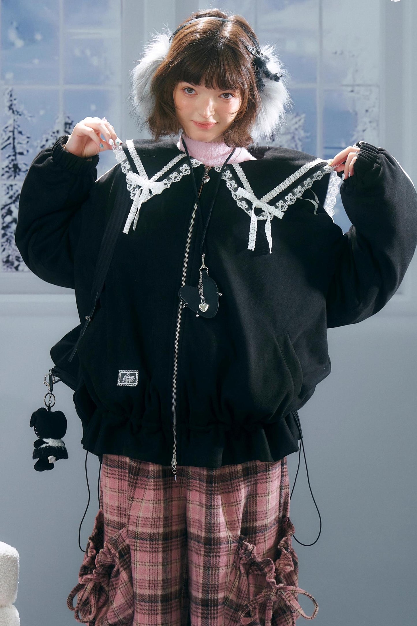 American Vintage Lace Splicing Cotton Jacket