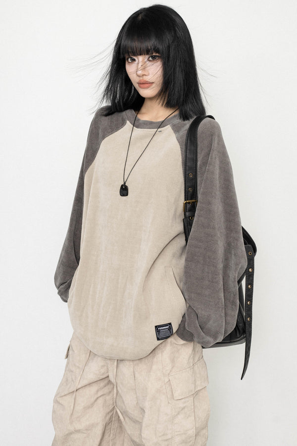 Retro Patchwork Long Sleeve Tee