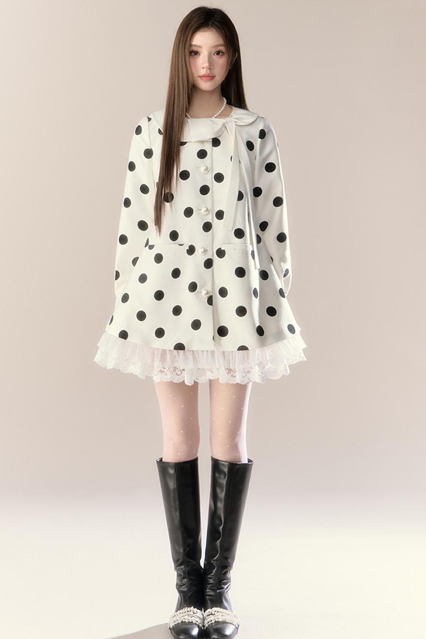 Blue Holiday Trench Coat Dress