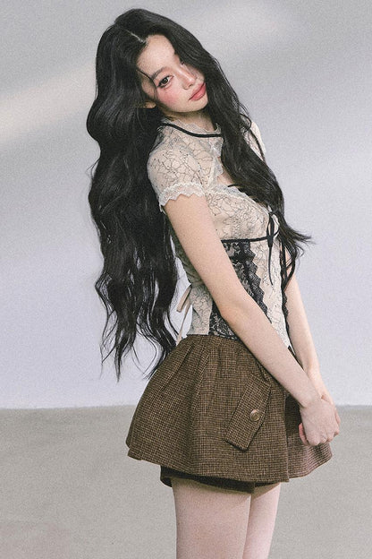 Autumn Lace Waist Top