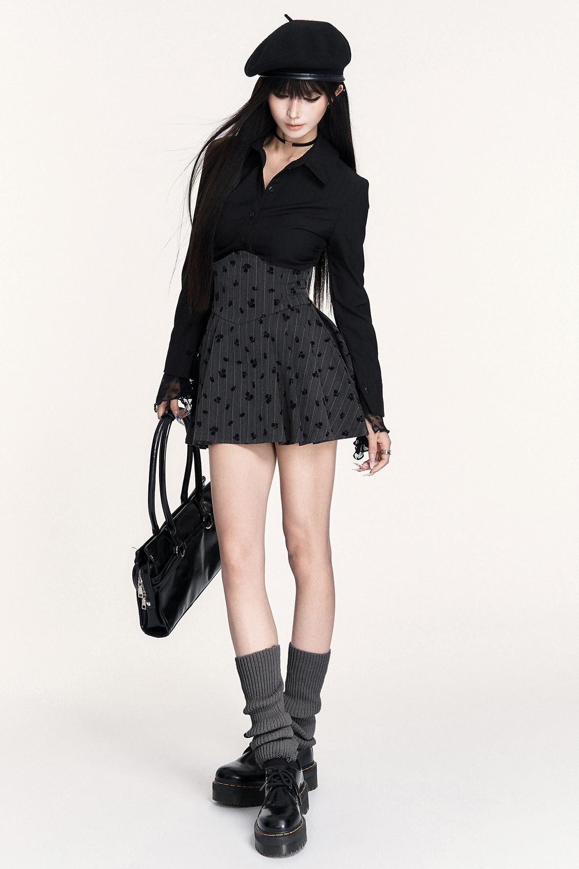 Rose Island High Waist Pleated Skirt