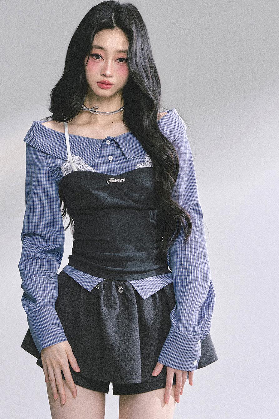 Oran Plaid Lace T-Shirt