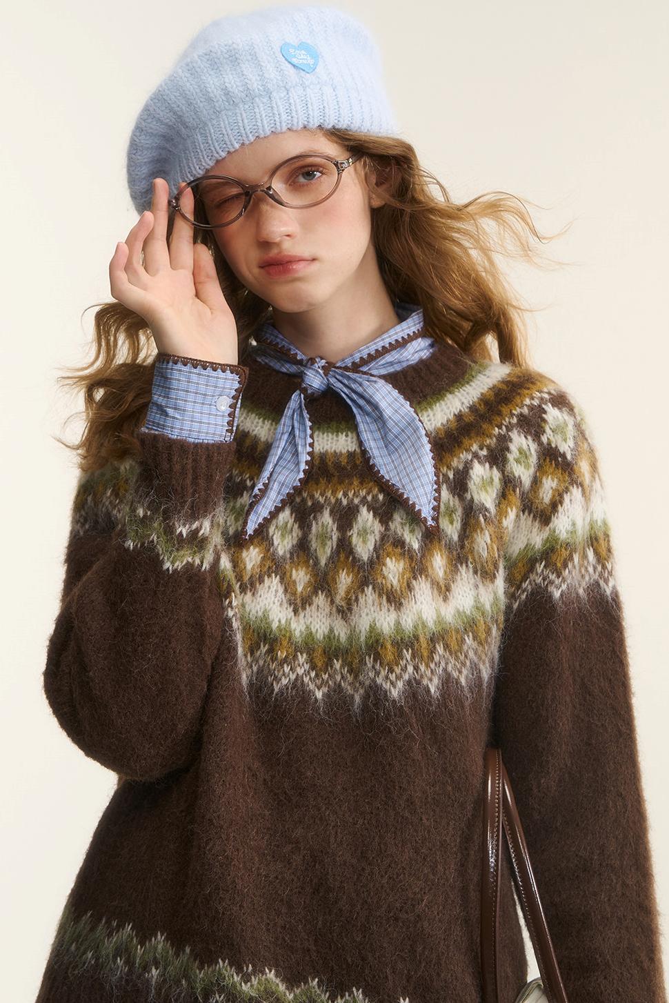 Asgony Dopamine Sweet Girl Knitted Beret