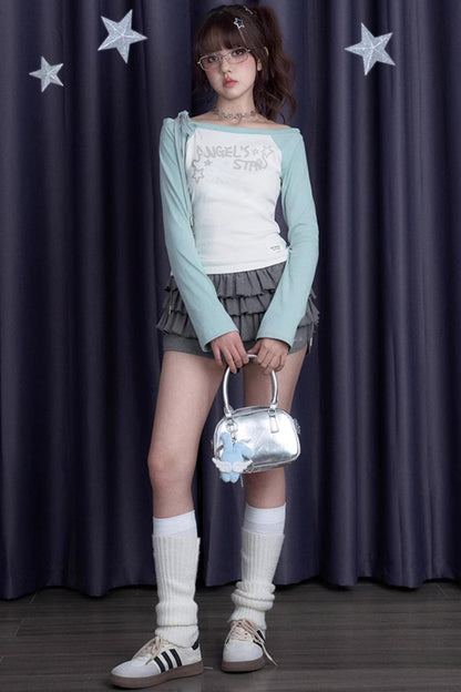 Dew Green Shoulder Band T-Shirt