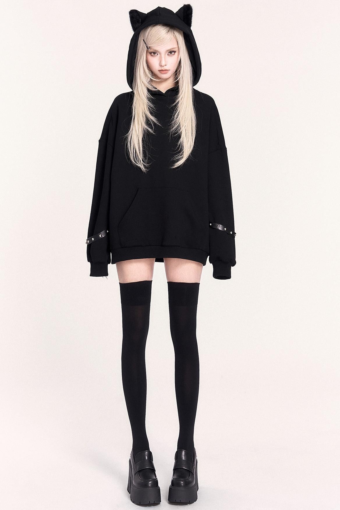 Black Cat Hooded Sweatshirt