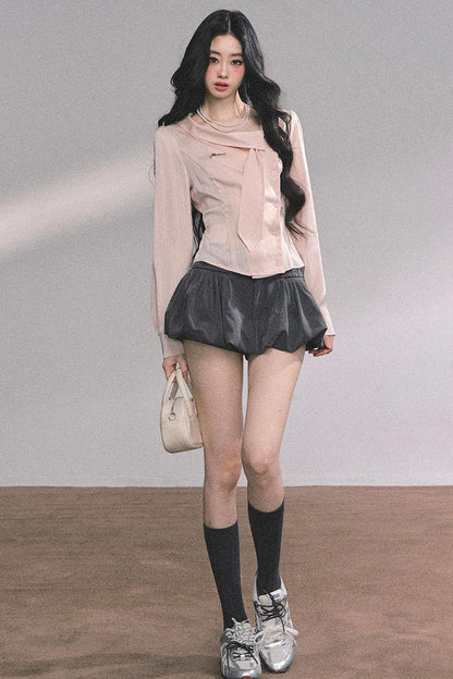 Autumn Sweet French Striped Shirt