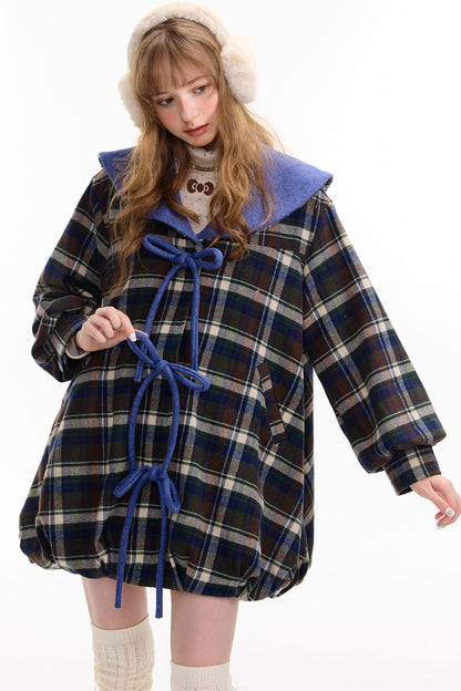 Autumn Doll Blue Woolen Coat