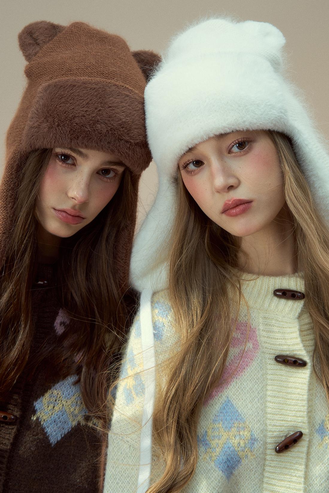 Plush Rabbit Fur Winter Hat