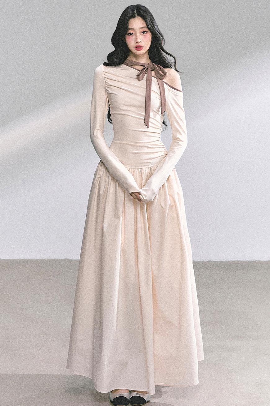 Autumn Waist Slimming Long Dress