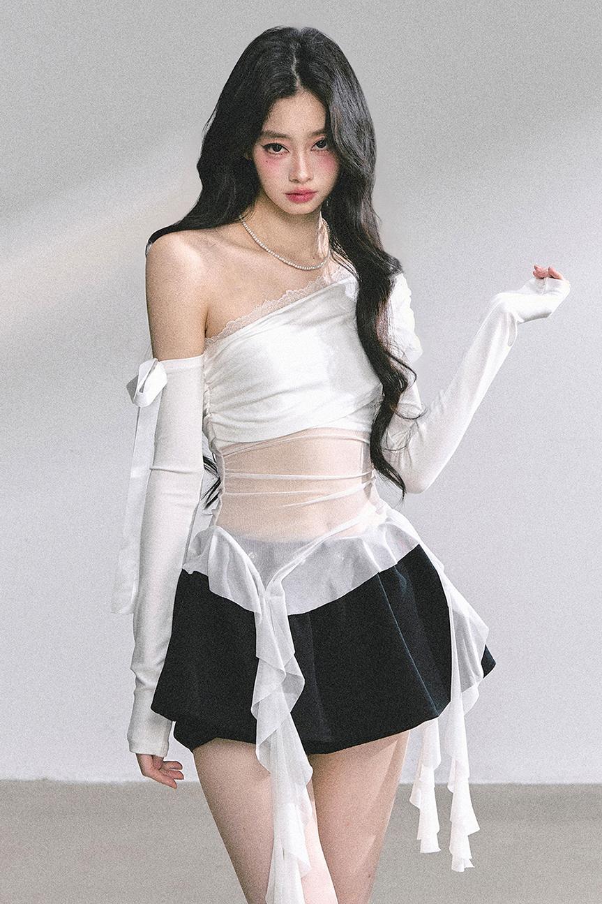 Pear Blossom Lace Shoulder Top