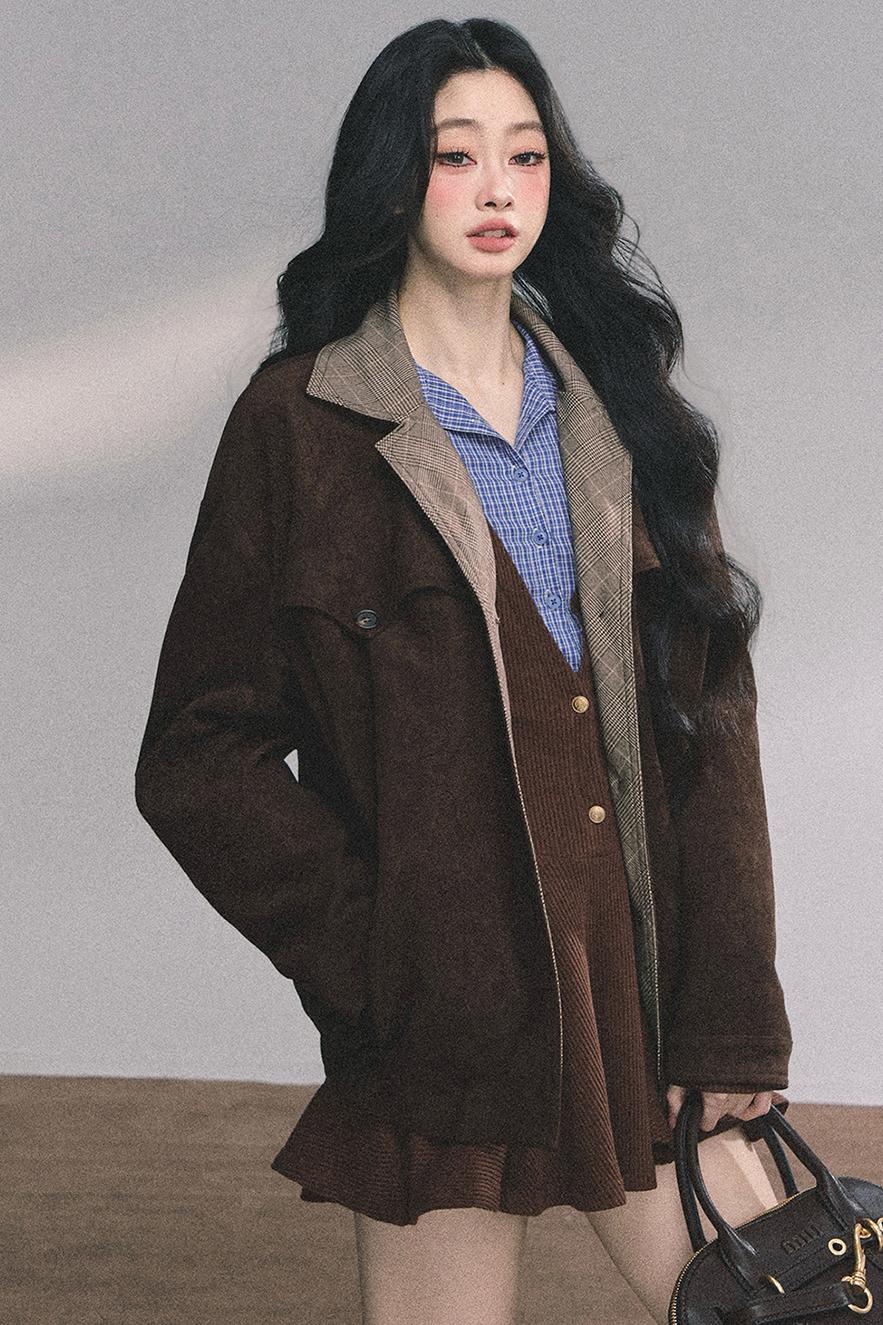 French Plaid Knitted Dress