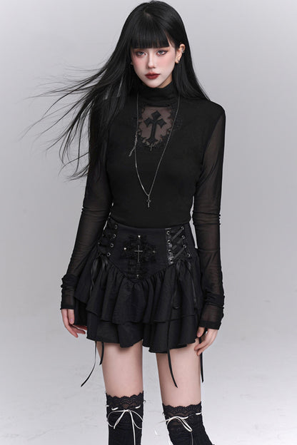 Gothic Black Slim Top
