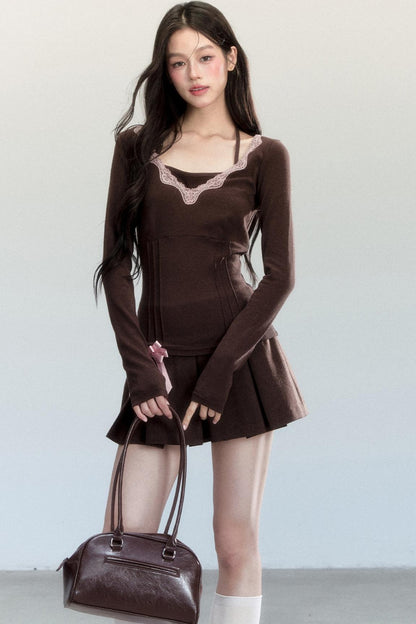 Hazelnut Lace Ballet Base Layer Top