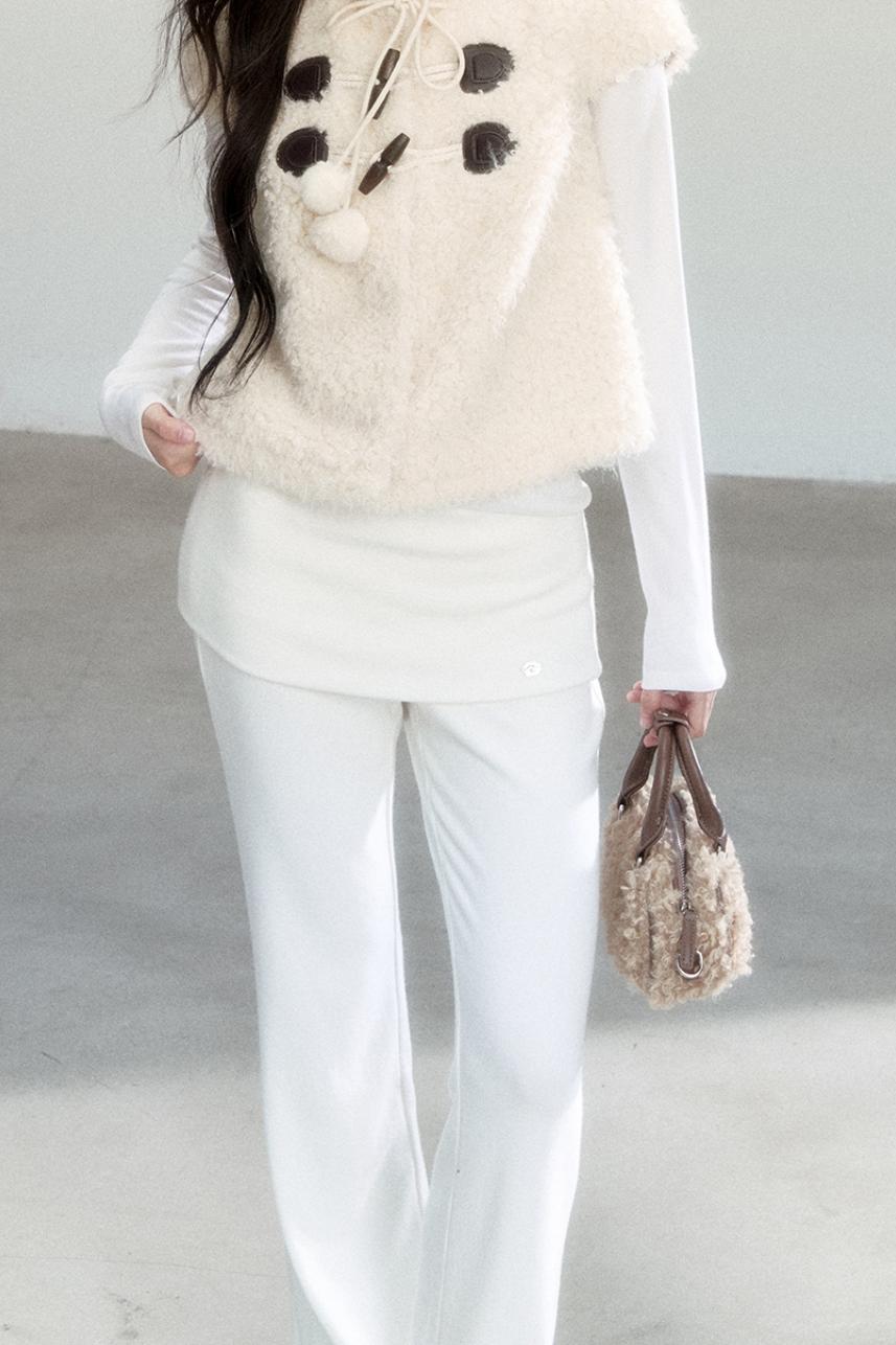 White Lace Bootcut Pants