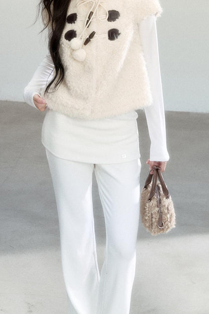 White Lace Bootcut Pants