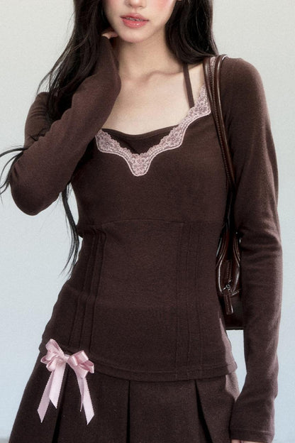 Hazelnut Lace Ballet Base Layer Top
