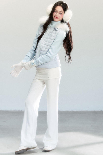 White Lace Bootcut Pants