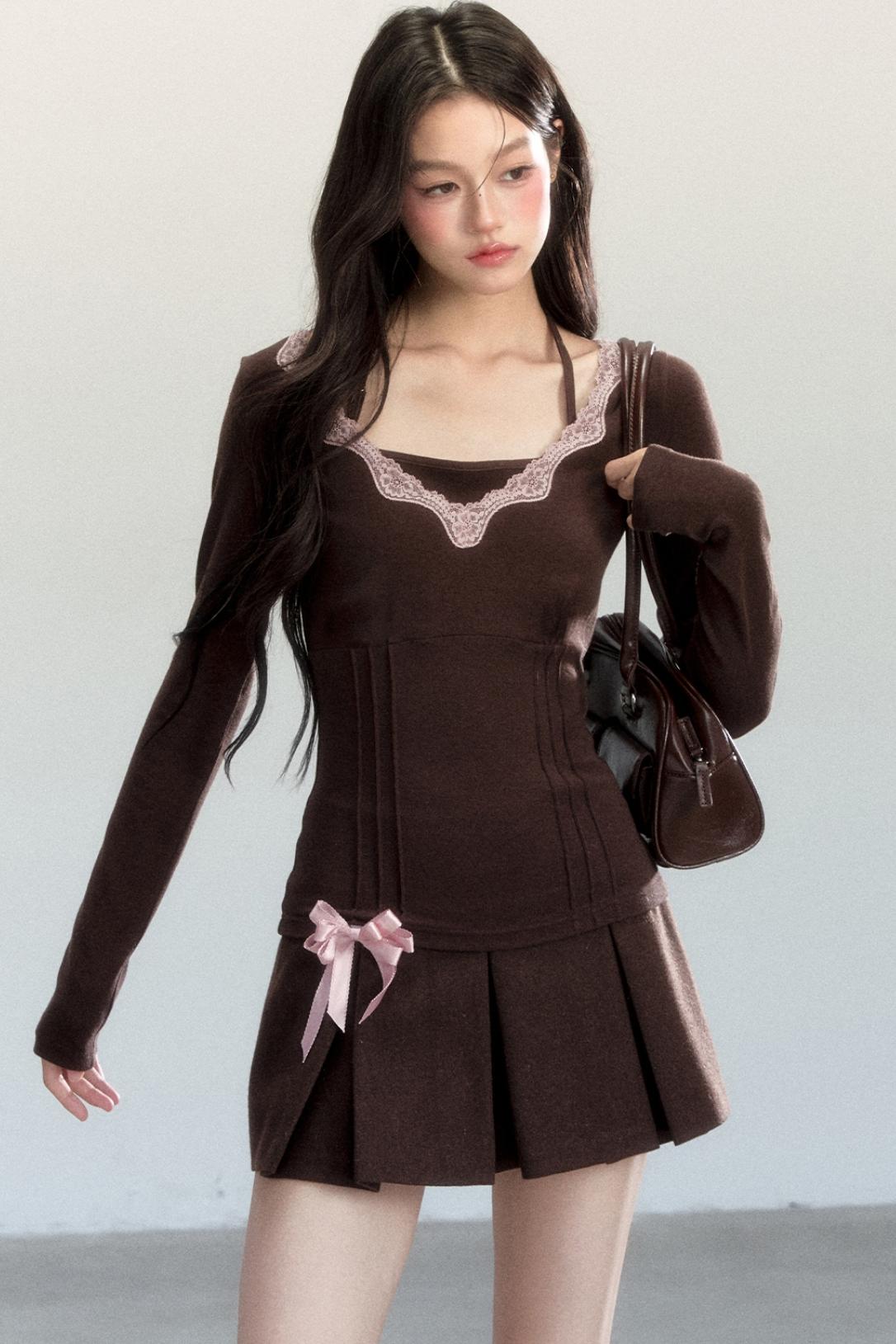 Hazelnut Lace Ballet Base Layer Top