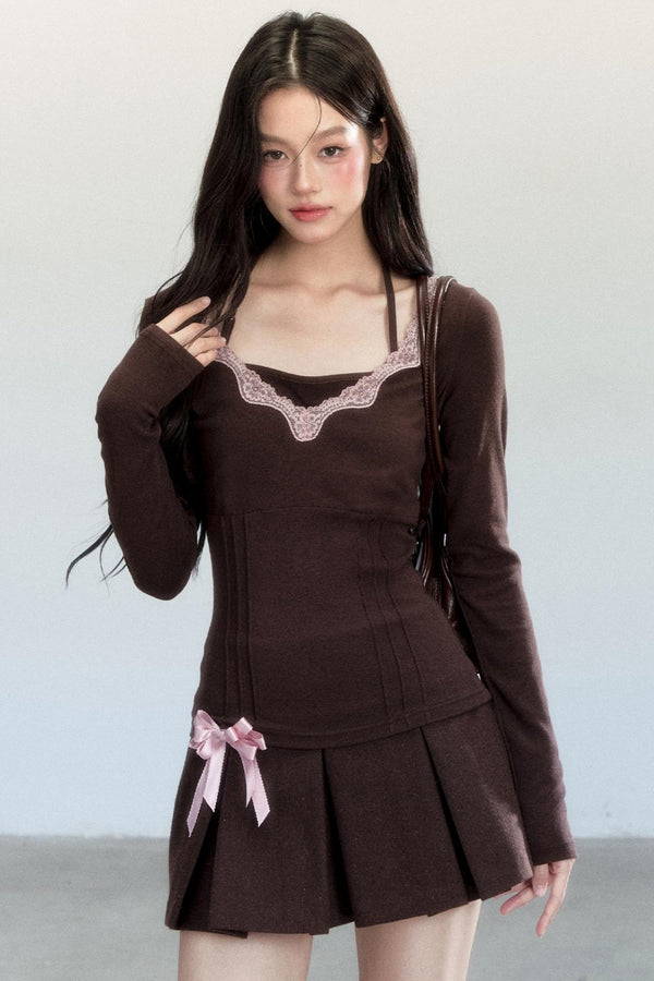 Hazelnut Lace Ballet Base Layer Top