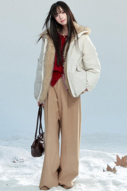 Red Patchwork Knit Cardigan