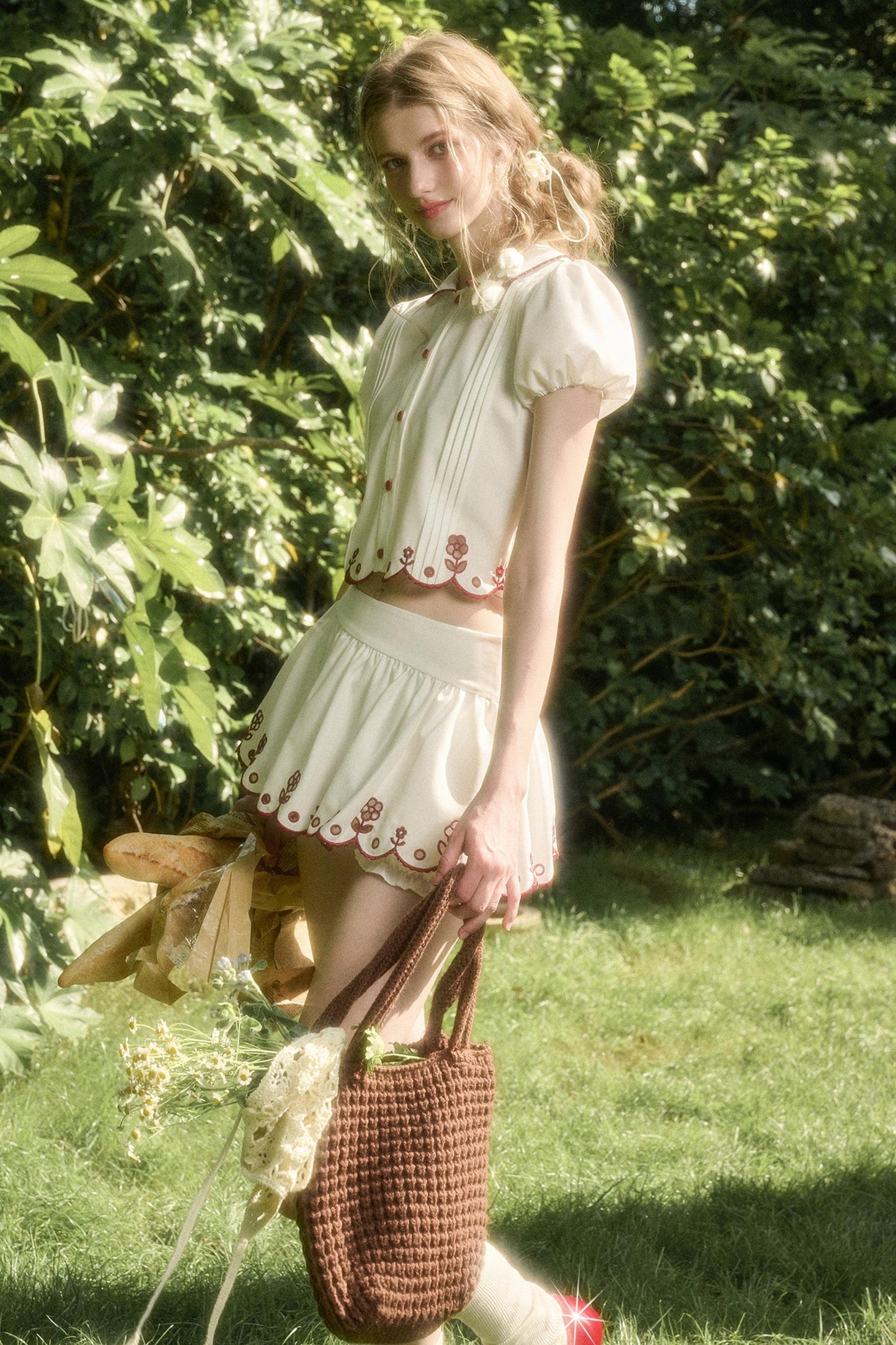 White Berry Lace Skirt Set-Up