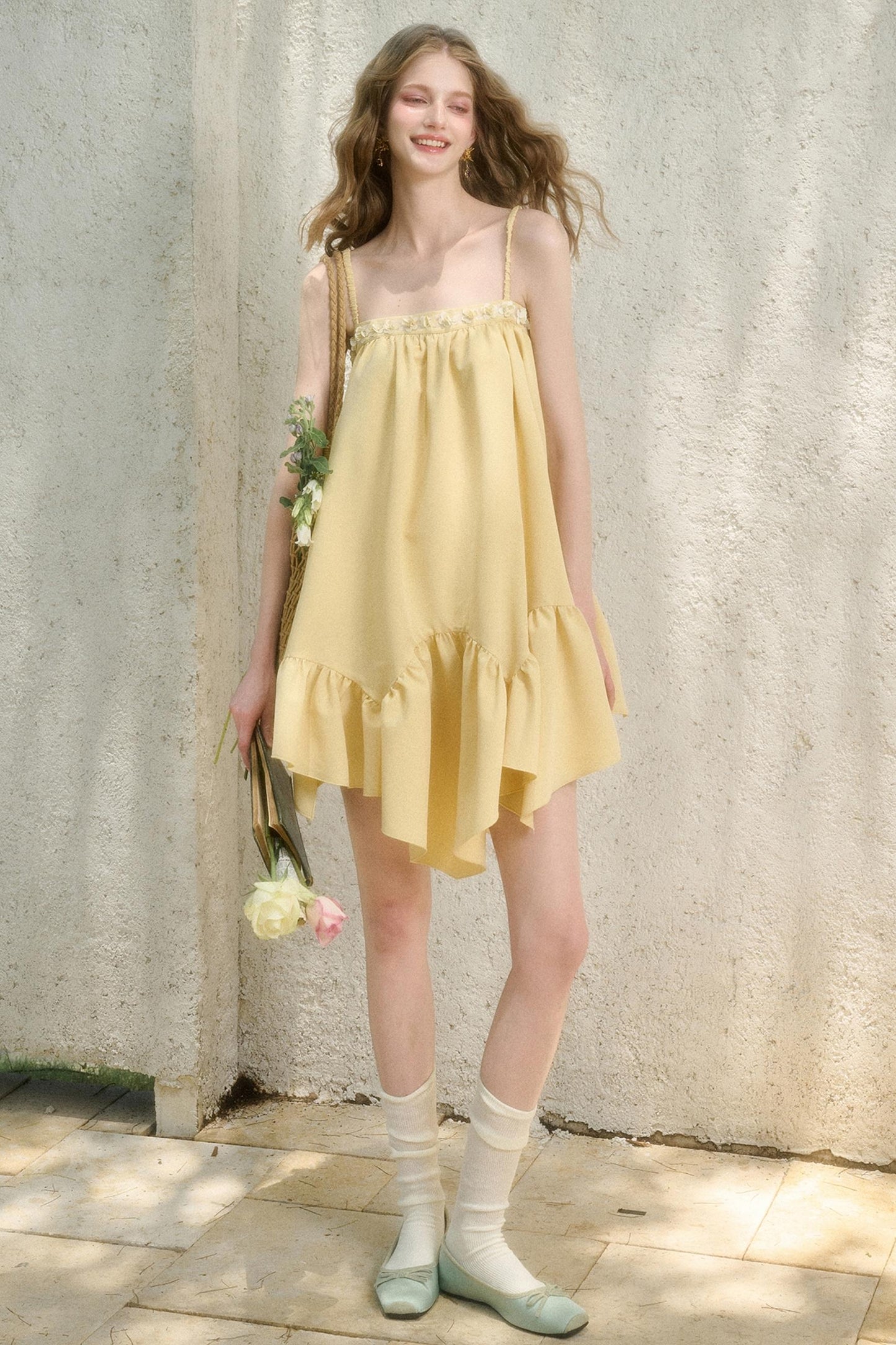 Lemon Breeze Halter Dress