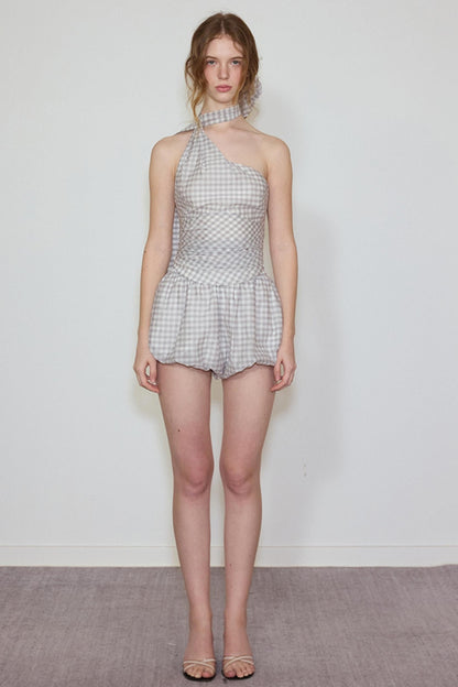 Plaid Silk Blend Suspender Set-Up