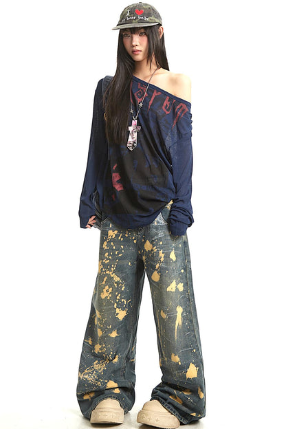 Retro Off-Shoulder Blouse