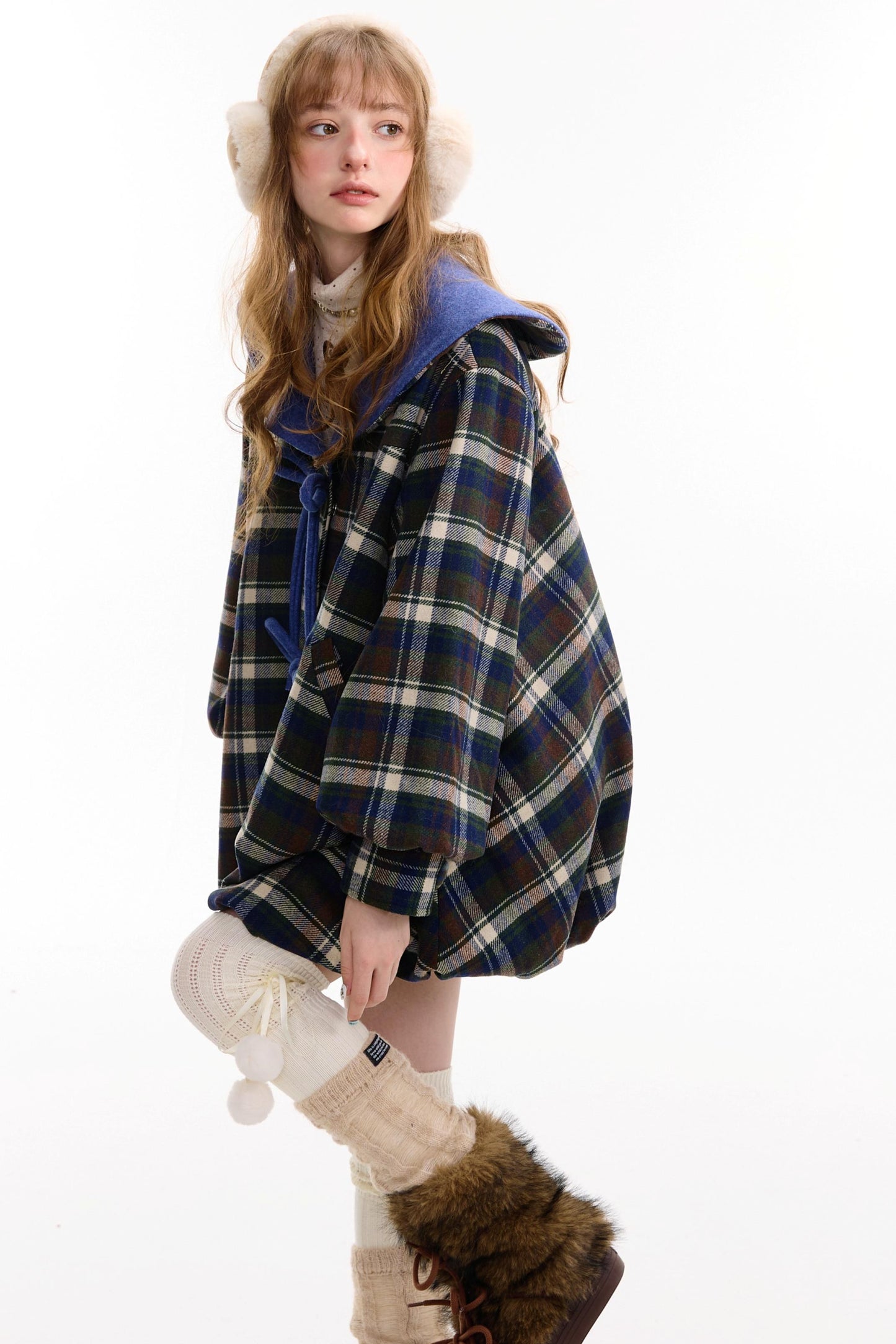Autumn Doll Blue Woolen Coat