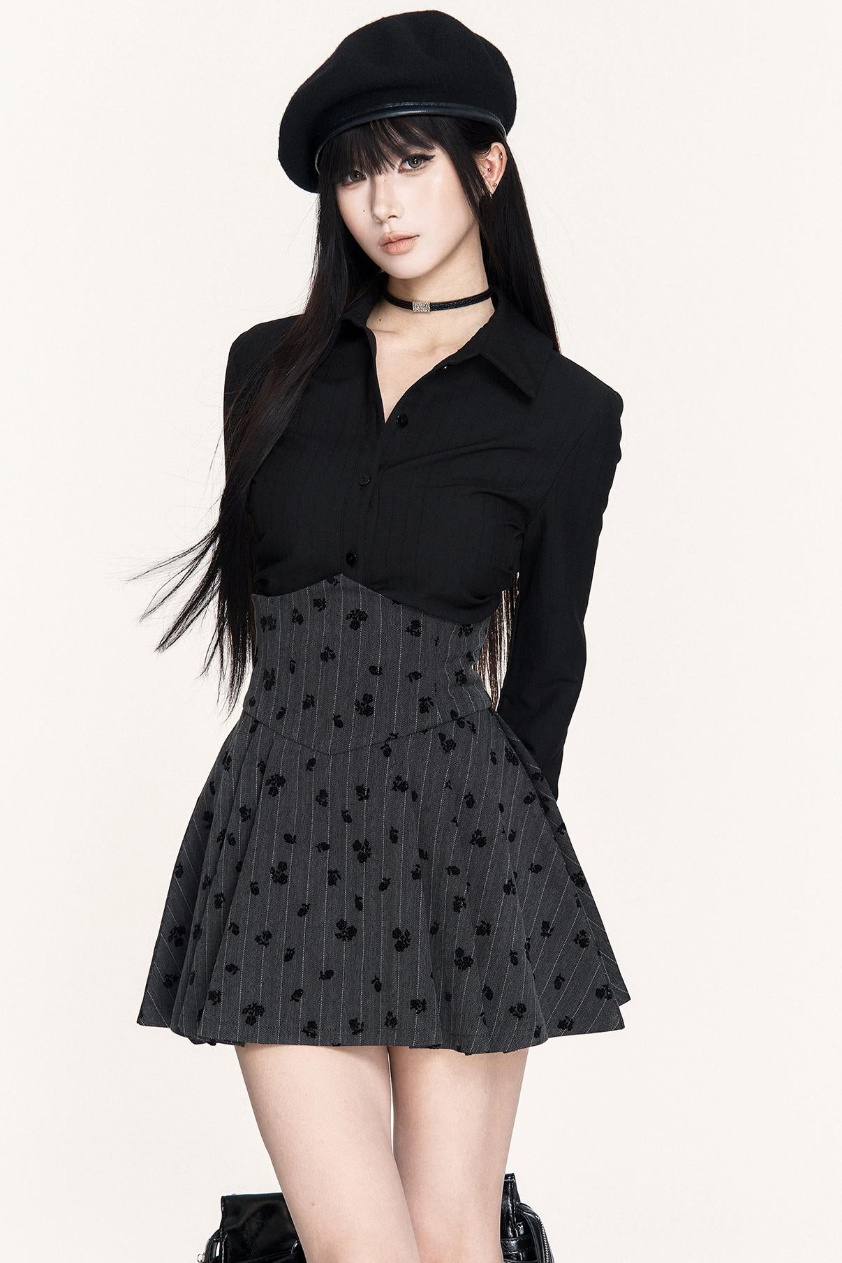 Dark Striped Long Sleeve Shirt