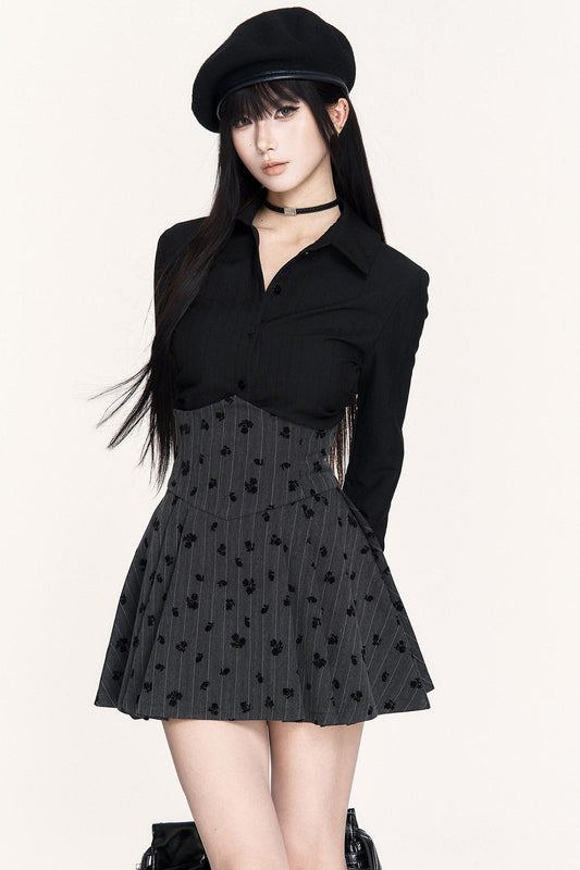 Dark Striped Long Sleeve Shirt