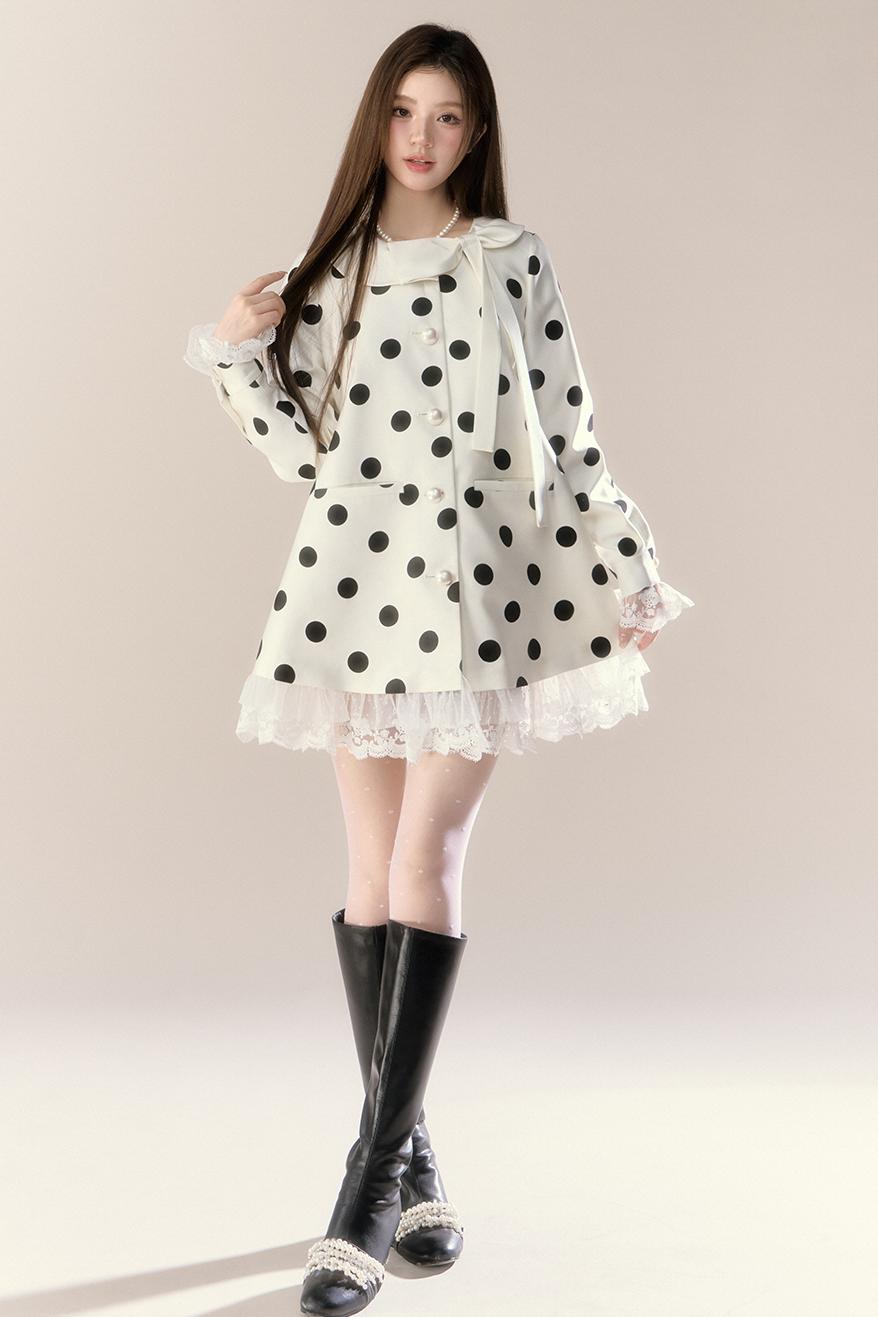 Blue Holiday Trench Coat Dress