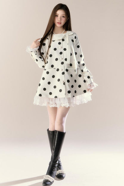 Blue Holiday Trench Coat Dress