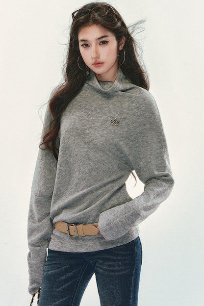 Bat Sleeve Stacked Collar Sweater