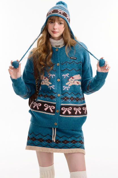 Autumn Vintage Rabbit Cardigan