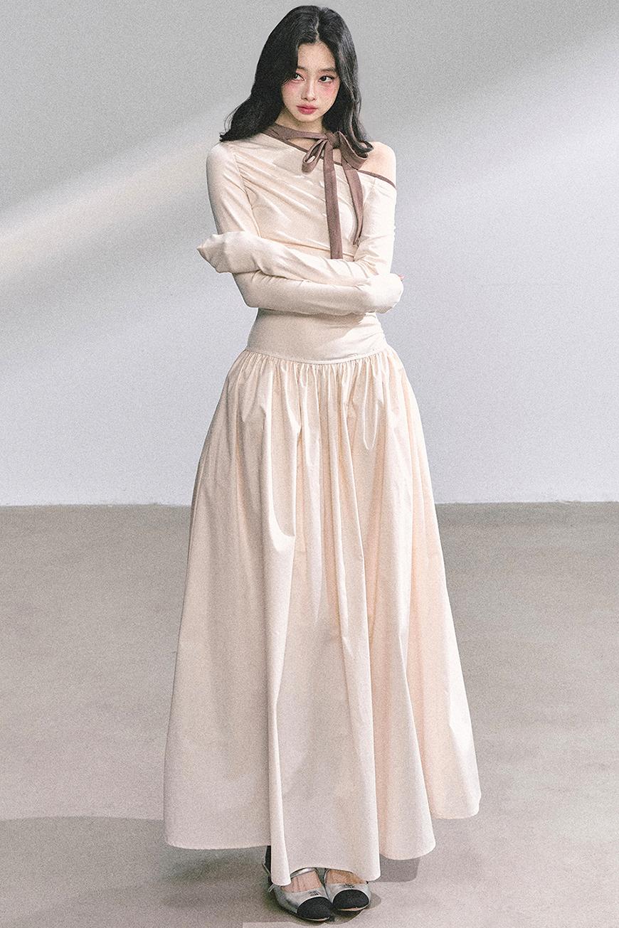 Autumn Waist Slimming Long Dress