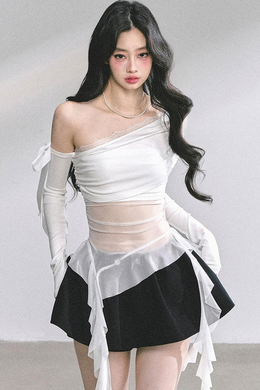 Pear Blossom Lace Shoulder Top