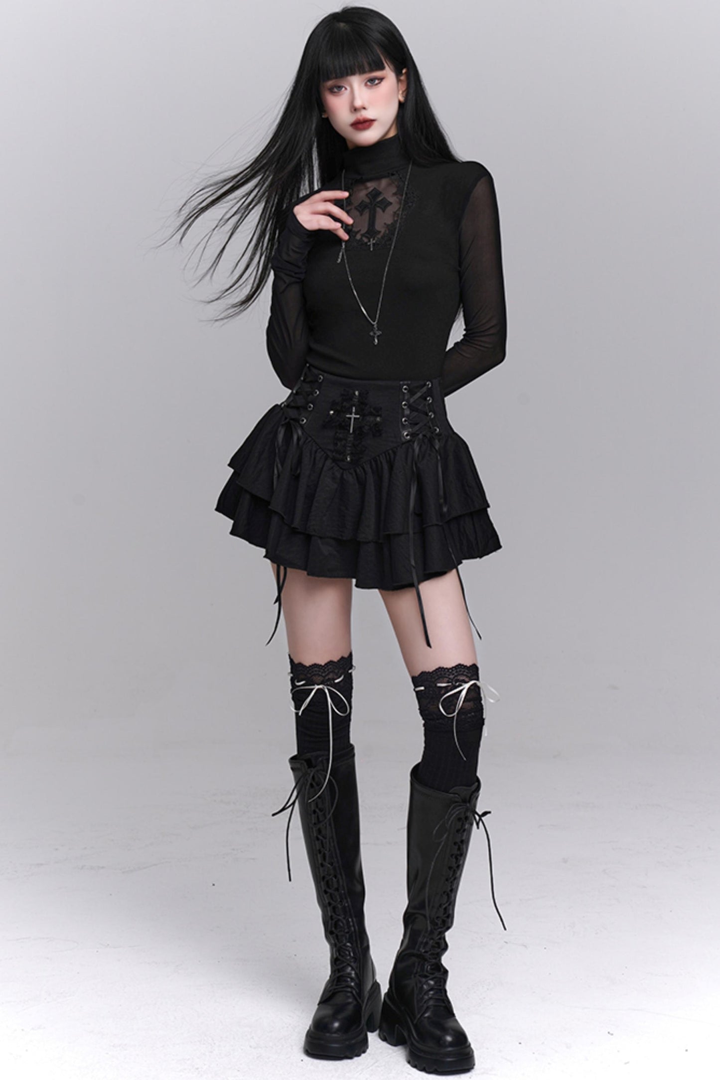 Gothic Black Slim Top
