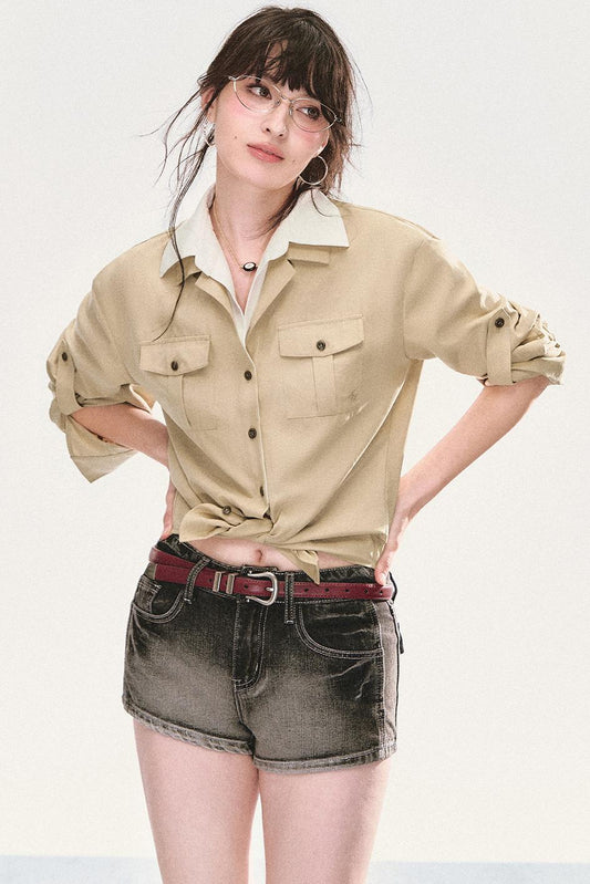 Fake Two-Piece Lapel Shirt