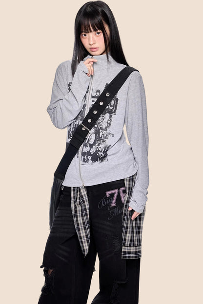 Vintage Printed Cardigan Top