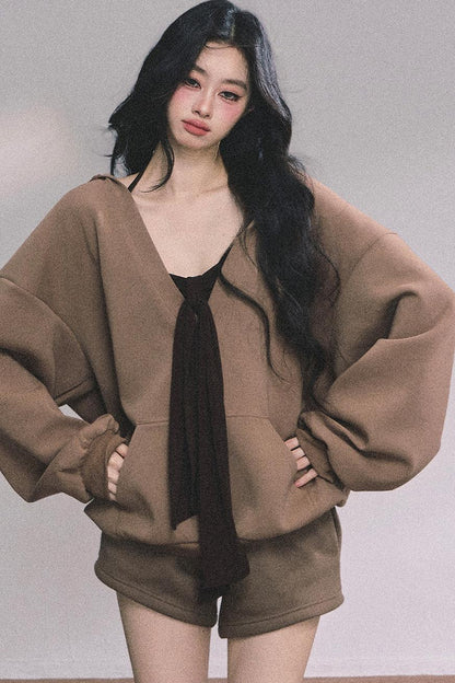 Autumn Hooded Three-Piece Set-Up