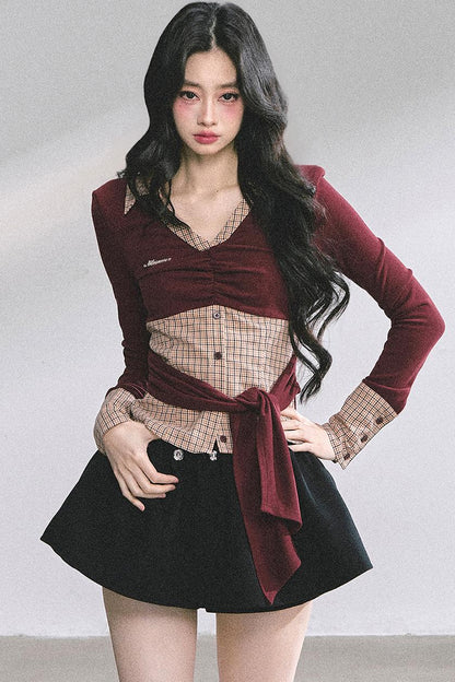 Sweet Strawberry V-Neck Top