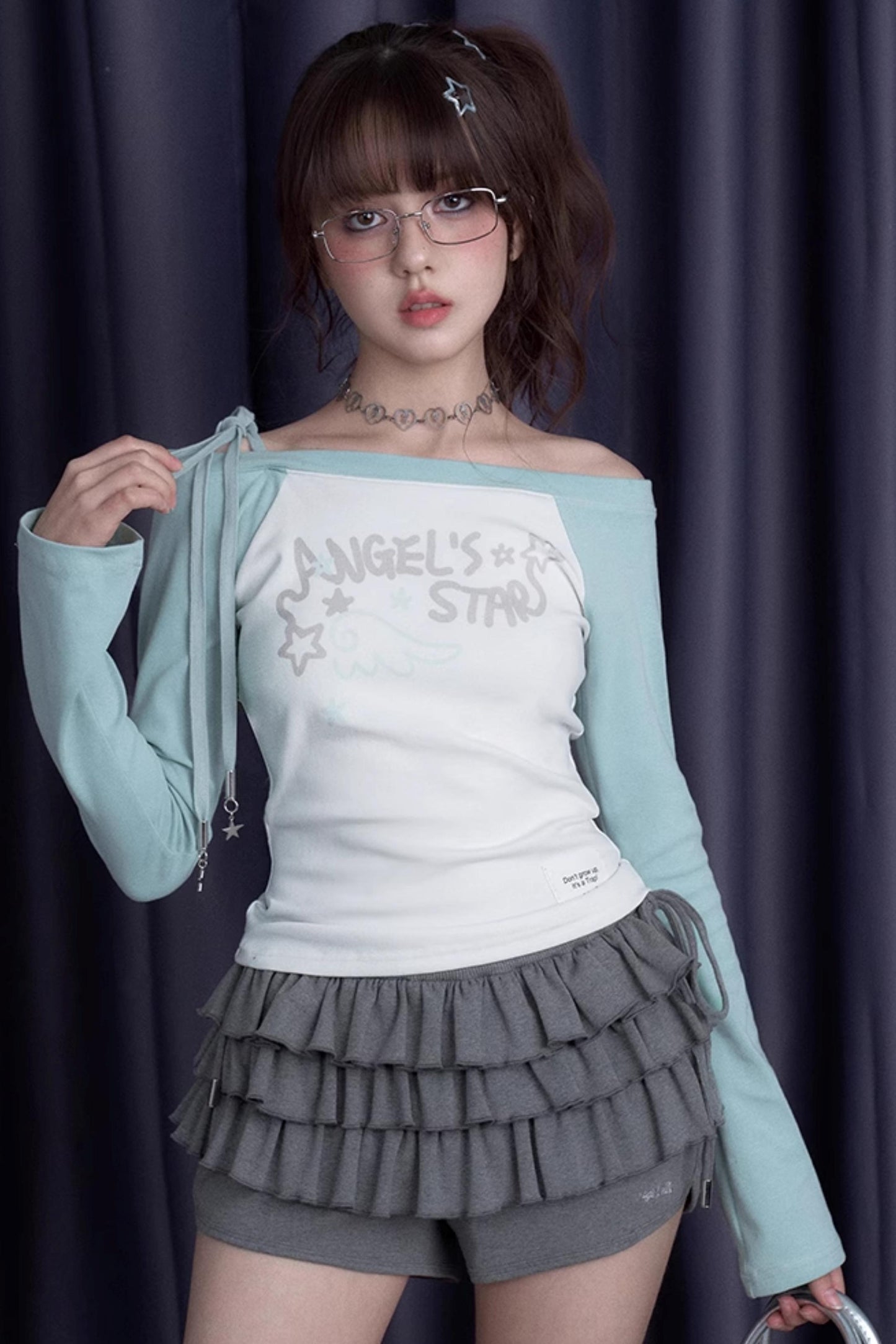 Dew Green Shoulder Band T-Shirt