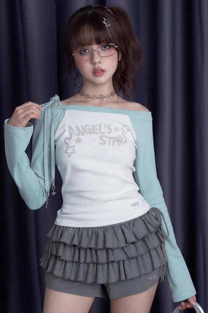 Dew Green Shoulder Band T-Shirt